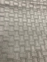 Load image into Gallery viewer, Silver tile stitch look Vinyl Faux Leather Fabric  54" Wide - By the Yard

