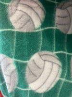 Load image into Gallery viewer, Volleyball Fleece on green 60” wide By The Yard
