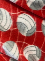 Load image into Gallery viewer, Volleyball Fleece on red 60” wide By The Yard
