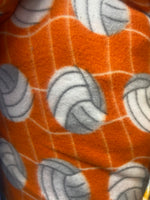 Load image into Gallery viewer, Volleyball Fleece on orange 60” wide By The Yard
