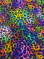 Load image into Gallery viewer, Multi leopard splatterd Nylon Spandex Fabric  4 way stretch 58" wide
