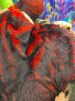Load image into Gallery viewer, Faux Fur Red on black Frosted tips  60" Wide sold by the yard
