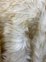 Load image into Gallery viewer, Faux Fur off white With beige Frosted tips fabric 60" Wide sold by the yard
