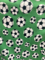 Load image into Gallery viewer, Green Soccer Fleece Fabric - Ball Print Anti-Pill Fleece by the Yard – Sports Theme Fabric for Blankets, Crafts, Pajamas, DIY Projects
