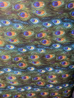 Load image into Gallery viewer, Blue/green Peacock 4 Way Stretch Spandex sold by the yard
