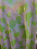 Load image into Gallery viewer, Lime cow mystique hologram 4-Way Stretch Fabric by the yard 60 " Wide
