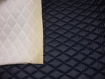 Load image into Gallery viewer, Navy champion Diamond Quilted Faux Vinyl foam backed Automotive headliner upholstery 52" Wide
