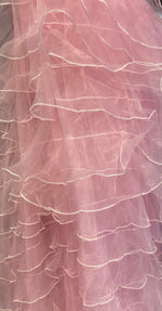 Load image into Gallery viewer, Pink Ruffled Organza Fabric Draping Craft Wedding Party Decor   58" wide
