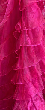 Load image into Gallery viewer, Fuchsia Ruffled Organza Fabric Draping Craft Wedding Party Decor   58" wide
