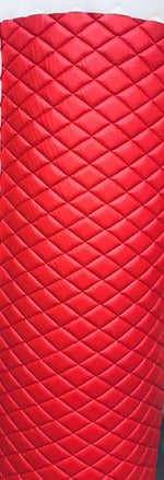 Load image into Gallery viewer, Crimson red champion Diamond Quilted Faux Leather Vinyl foam backed fabric 52" Wide
