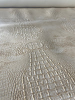 Load image into Gallery viewer, Cream Big alligator embossed Vinyl Vinyl Leather upholstery fabric
