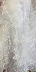 Load image into Gallery viewer, Ivory Ruffled Organza Fabric Draping Craft Wedding Party Decor   58" wide
