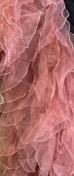 Load image into Gallery viewer, Dusty rose Ruffled Organza Fabric Draping Craft Wedding Party Decor   58" wide

