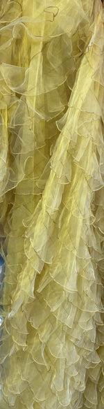Load image into Gallery viewer, Gold Ruffled Organza Craft Wedding Party Decor fabric 58" wide
