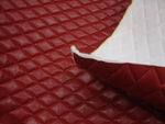 Load image into Gallery viewer, houston Red Faux leather Quilted Vinyl fabric foam with 3/8" Foam Backing Upholstery
