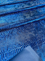 Load image into Gallery viewer, Royal foil Snake design on a stretch velvet fabric-Sold by the yard.
