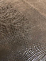 Load image into Gallery viewer, Charbrown Alligator Disressed upholstery Faux Leather Vinyl fabric per yard 54" Wide
