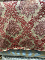 Load image into Gallery viewer, Jacquard Damask red queen Upholstery drapery fabric by the yard
