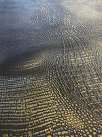 Load image into Gallery viewer, Bronze brown Big alligator embossed Vinyl Leather upholstery fabric
