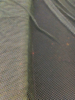 Load image into Gallery viewer, Rhinestone on silver Mesh Shiny Crystal Rainbow Rhinestone Stretch Fabric
