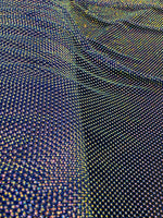 Load image into Gallery viewer, Rhinestone on royal Mesh Shiny Crystal Rainbow Rhinestone Stretch Fabric
