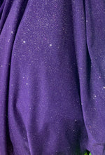 Load image into Gallery viewer, Purple Nylon Spandex silver sparkling Fabric 4 Way Stretch 58" Wide Sold by The Yard
