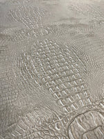 Load image into Gallery viewer, Steel gray Big alligator embossed Vinyl Leather upholstery fabric
