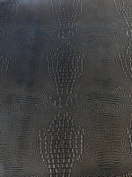 Load image into Gallery viewer, Black silver Big alligator embossed Vinyl Leather upholstery fabric
