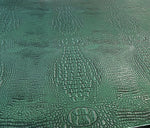 Load image into Gallery viewer, Green/silver Big alligator embossed Vinyl Leather upholstery fabric

