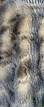 Load image into Gallery viewer, Brown beige fancy feather long hair faux fur upholstery fabric by the yard 60” wide
