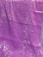 Load image into Gallery viewer, Lavender sequins embroidered glitz on stretch polyester spandex base 2-way 58/60” wide
