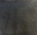 Load image into Gallery viewer, Black silver Big alligator embossed Vinyl Leather upholstery fabric
