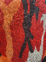 Load image into Gallery viewer, Multi camouflage stretch lace with sequins all around 58” wide

