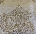 Load image into Gallery viewer, Alessio brown Damask on pearl Metallic Sparkle upholstery Drapery Fabric per yard 54" wide
