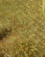 Load image into Gallery viewer, Gold shattered Metallic Spandex Hologram fabric per yard
