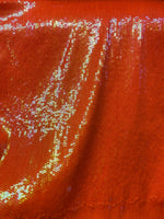 Load image into Gallery viewer, Iridescent Orange sequin glitz on stretch polyeste 2-way 58/60” wide
