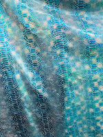 Load image into Gallery viewer, Turquoise 4 way stretch pearl Snake  2 tone 58" wide
