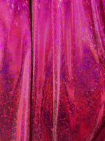 Load image into Gallery viewer, Fuchsia /Black shattered Metallic Spandex Hologram fabric per yard
