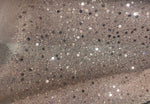 Load image into Gallery viewer, Blush beaded sequins and pearls on mesh fabric, 54 inches wide
