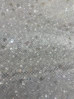 Load image into Gallery viewer, White Beaded Sequins and Pearls Fabric | Luxury Bridal Dress Fabric | Wedding Gown, Veil, Evening Wear, Decoration
