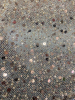Load image into Gallery viewer, Rose beaded sequins and pearls on mesh fabric, 54 inches wide
