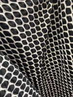 Load image into Gallery viewer, White geometric spandex 4-way stretch 58/60” Sold by the YD
