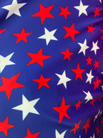 Load image into Gallery viewer, Red/ White stars on blue Spandex Stretch Activewear Fabric by the Yard
