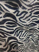 Load image into Gallery viewer, Zebra sequins black white  58” wide sold by the yard
