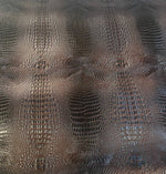 Load image into Gallery viewer, Cayman 3d dark brown alligator embossed thick Vinyl upholstery fabric , handbags, auto and much more
