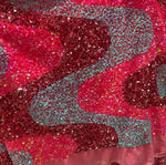Load image into Gallery viewer, Coral Sequins Velvet Wave | Sequins on Spandex Velvet | 60" Wide | Tone Sequins Velvet
