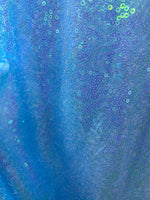 Load image into Gallery viewer, Turquoise glitz Mini Disc Glitz Sequin Fabric /54" Wide By The Yard
