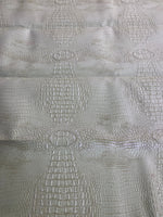 Load image into Gallery viewer, Ivory iridescent Big alligator embossed Vinyl Leather upholstery fabric
