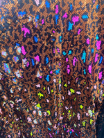 Load image into Gallery viewer, Leopard multi Sequins flip Fabric 2 way stretch Wedding Prom Dress and more
