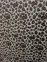 Load image into Gallery viewer, Leopard glitter Brown/silver sparkle craft Upholstery Faux vinyl by the yard 48” wide
